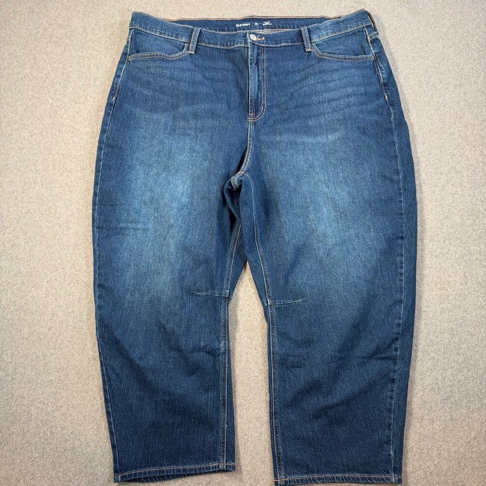 Old Navy Women's Size 20 Short High-Rise Wow Barrel Leg Jeans Medium Wash Blue
